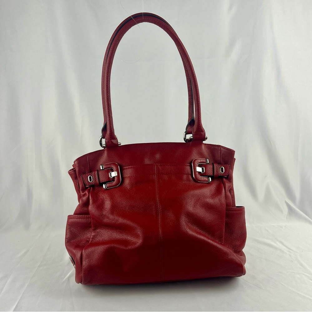 Classic Red Genuine Leather Shoulder Tote – Everyday Carry Bag